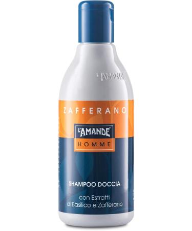 L'AMANDE - Shower Shampoo and Body Wash Man with Basil Extracts Shower Gel Cleansing and Shower Shampoo Moisturizing Body and Hair Bath Foam Gentle and Natural - Saffron 250ml - Buy Online on GoSupps.com