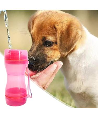 Lambo Dog Travel Water Bottle - Leakage-Proof Portable Puppy Dispenser for Hiking Traveling and Camping | Double Seal Outdoor Dog Water Cup in Rosa - Buy Online on GoSupps.com