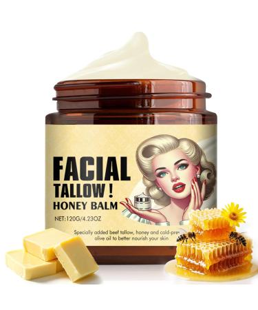 Slevnquy Grass - Fed Beef Tallow for Skin - Luxurious Whipped Tallow and Honey Balm All - in - One Moisturizer for Face & Body - Deep Nourish & Hydrate (1PCS * 120g)