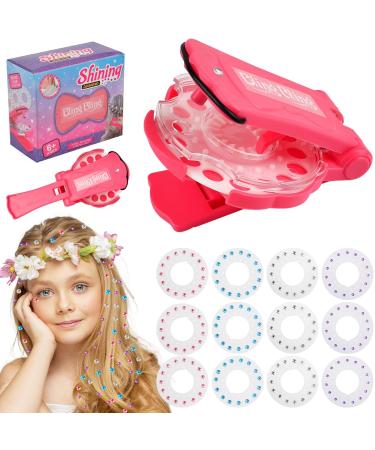 Hair Gem Stamper - Hair Bedazzler Deluxe Set with 180 Hair Gems - Hair Sparkle Ultimate Set Styling Tool Shining Bling Hair Gems Gift for Girls Kids Women (Hair Gem Stamper)