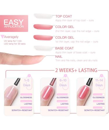 Gellen Baby Pinks Colors Gel Nail Polish Set - Pure Adorable 6 Colors Soak Off UV Home Gel Manicure Kit Baby Pinks Series - Buy Online on GoSupps.com