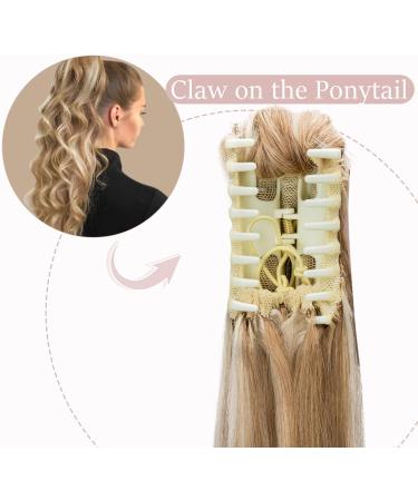 SEGOHAIR Claw Clip Ponytail Hair Extensions Human Hair 14 Inch Ponytail Extension Natural Real Hair Straight Remy Hair Extensions-Medium Golden Brown with Bleach Blonde(115g) 14INCH 12P613Medium Golden Brown with Bleach Blonde - Buy Online on GoSupps.com