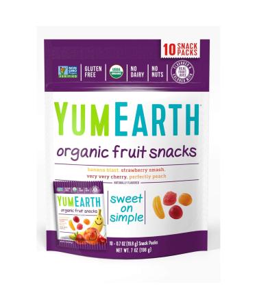 YumEarth Organic Fruit Snacks Original  10 Packs 0.7 oz (19.8 g) Each