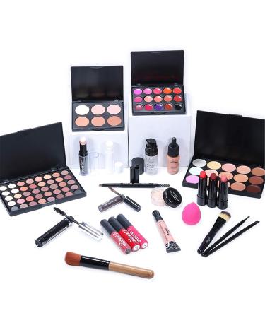 Jascherry 28-Piece Portable Makeup Case Set for Women Complete Travel Cosmetics Kit with Eyeshadow Palette Lipstick and Brushes - Perfect Gift for Women and Girls - Buy Online on GoSupps.com