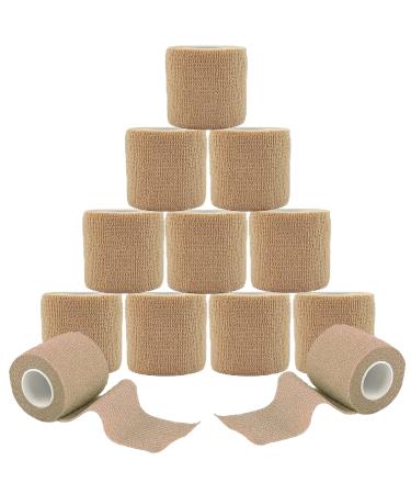 Anampion self-adhering bandage 12 rolls 5cm x 4.5m non-woven adhesive bandage self-adhesive for humans and animals flexible self-adhesive bandage for ankle joints swelling sport pets (color) 12 roll color