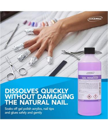 500ml Gel Nail Polish Remover UV/LED Professional Acetone Cleaner + 200 Lint Free Nail Wipes - Buy Online on GoSupps.com