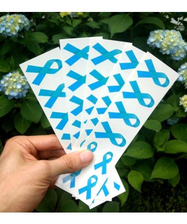 40 Light Blue Ribbon Temporary Tattoos for Prostate Cancer, Stroke & Heart Disease Awareness - Buy Online on GoSupps.com