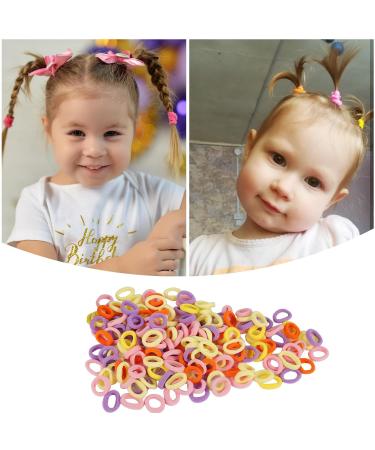 FiHodone 200 Small Hair Ties for Girls - 2cm Soft Rubber Braid Bands | Mini Colored Hair Jewelry (Yellow & Pink) - Perfect for Children - Buy Online on GoSupps.com
