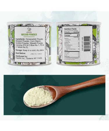 Premium Grade AAA Wasabi Powder 8oz for Sushi | Authentic Root Fresh Bulk | Green 8 Ounce - Soeos - Buy Online on GoSupps.com