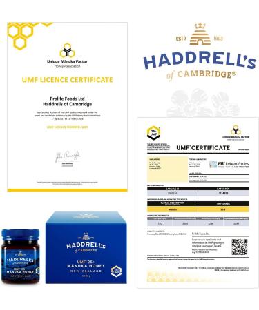 HADDRELL'S Certified Manuka Honey UMF 25+ (Ultra Premium) MGO 1236 mg/kg 250gr (0.55lb) Product of New Zealand UMF License # 1027 - Buy Online on GoSupps.com