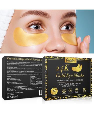 JGSKNE 24K Gold Eye Patches - 10 Pairs: Amino Acid & Collagen Eye Masks for Dark Circles, Puffiness, and Face Care - Buy Online on GoSupps.com