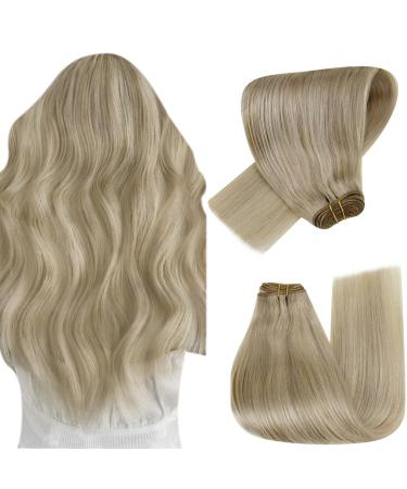 Hot sales product Hetto Tressen Extensions real hair blond highlight treats Extensions real hair extensions tress real hair #17/2 23 smooth highlight blond 55 cm 100g 55cm 3-1 #17/23 Ashblond MIX medium blonde