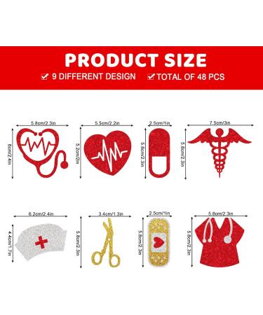 Whaline 25Pcs Nurse Theme Cupcake Toppers Glitter Stethoscope Heartbeats Cupcake Food Sticks Thank You Nurses Paper Cake Picks for Nurse Graduation Retirement Party Supplies Cake Decoration 9 Design - Buy Online on GoSupps.com