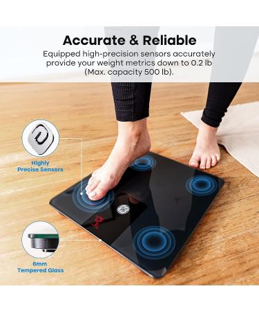 GE Digital Bathroom Scale with Smart BMI Technology - Accurate Bluetooth Weight Scale with LED Display - 500lbs Capacity - Black - Buy Online on GoSupps.com