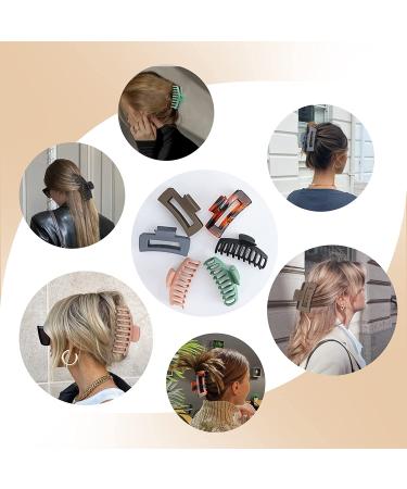 iBuneerly Hair Claw Clips - 6 Colors, Strong Hold for Thick Hair, Non-slip Design, 3 Square Matte & 3 Banana Clamps - 6 Pack for Women - Buy Online on GoSupps.com