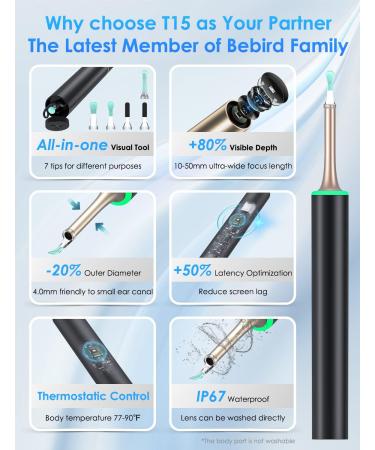 EARCLINA Ear Wax Removal Tool Kit - 1960P HD Ear Camera, WiFi Smart Cleaner for iPhone & Android - Black - Buy Online on GoSupps.com