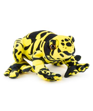 Zappi Co 100% Recycled Plush Poison Dart Frog (Yellow/Black) Toy (20cm Length) Stuffed Soft Cuddly Eco Friendly animals Collection For New Born Child First kid