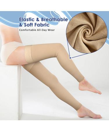 Beister 15-20 mmHg Thigh High Compression Stockings - Medical Grade Footless Sleeves for Varicose Veins and Edema - Beige XXL - Buy Online on GoSupps.com
