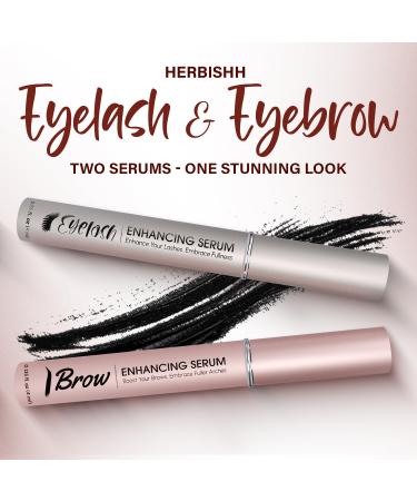 Herbishh Eyelash & Eyebrow Enhancing Serum Nourishing Duo for Fuller-Looking Lashes & Brows Safe for Lash Extensions Fragrance-Free Travel-Friendly Duo 0.135 fl. oz each - Buy Online on GoSupps.com