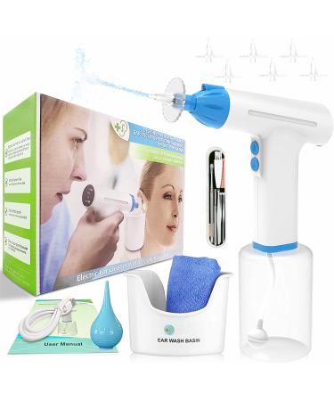 Pirzlqie Ear Wax Removal Kit Electric Ear Cleaner with Ear Irrigation System Safe and Effective Ear Wax Removal Tool with LED Light & 3 Water Pressure Modes Ear Flush Kit for Adults