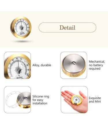 2 Piece Gold Analog Mechanical Hygrometer Set - 2 Inch Round Humidity Gauge for Cabinets and Cans - Buy Online on GoSupps.com