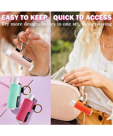 Buy WK IEASON Lip Balm Holder Keychain - Elastic Chapstick Sleeve in Pink Light Beige Grey | International Shipping Available - Buy Online on GoSupps.com