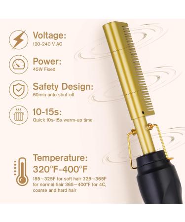 Electric Hot Comb Straightener Set for Black Women | Adjustable Settings | Pressing Flat Iron & Curling Comb - Buy Online on GoSupps.com