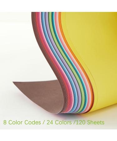 Livholic 120 Sheets Colored Card Stock Printer Paper  120gsm 32lb 24 Colors Pastel Construction Paper for Kids Scrapbook School Office Printing DIY Craft (120GSM) - Buy Online on GoSupps.com