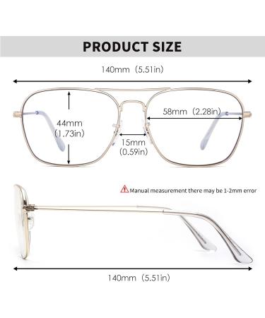 Jm Plane Blue Light Blocking Glasses - Anti-Glare Computer Eyewear for Men & Women - Stylish Gold Frame & Gray Lens - Buy Online on GoSupps.com