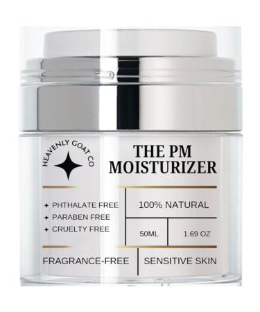 LuxeJoie Heavenly Goat | The PM Moisturizer 1.69 oz Goat Milk Night Cream Microbiome Skincare Prebiotic Probiotic Ceramides