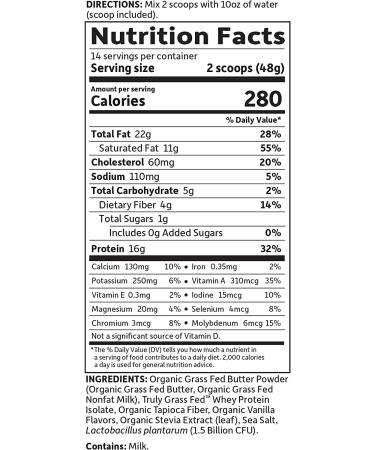 Garden of Life Keto Meal Shake Powder - Grass Fed Butter & Whey Protein, Probiotics, Non-GMO, Gluten Free, Paleo-Friendly Vanilla - 23.7 Oz - Buy Online on GoSupps.com