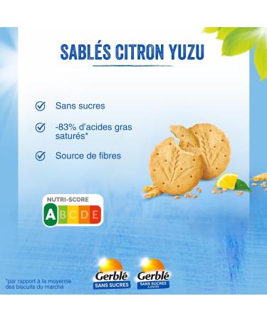 Gerbl Lemon Yuzu Shortbread Sugar Free Palm Oil Free 12 biscuits 132 g 200937 - Buy Online on GoSupps.com