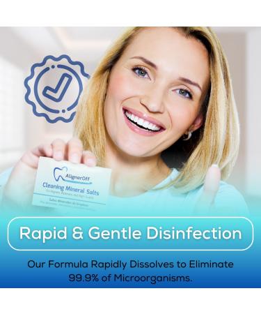 AlignerOff Cleaning Mineral Salts Cleaner Crystals for Aligners, Retainers, Nightguards, & Dentures Removes Stains, Plaque & Odors Daily Safe Formula for Dental Appliances-3g Powder - Buy Online on GoSupps.com