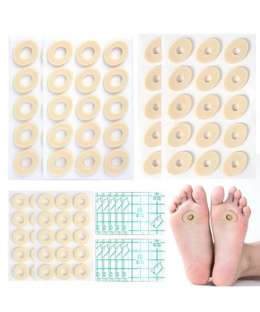 90 Pcs Corn Cushions with 10 Pcs PU Film Tape 3 Models Soft Latex Foam Self Adhesive Foot Toe Callus Pads Corn Pads Anti Friction Reduce Foot and Heel Pain for Toe Callus Anti-Slip