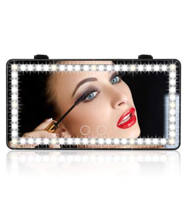 Car Vanity Mirror with 1700mha Rechargable Battery  Travel Mirror  Car Touch Screen LED Vanity Mirror Touch Screen Make Up Mirror  automobile makeup mirror car sun visor mirror  3 Light Mode Mirror