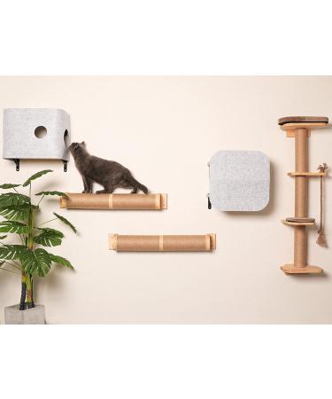 FUKUMARU 36 Wall Mounted Cat Scratching Post - Rubber Wood Cat Scratcher for Large Cats and Kittens - Cat Scratch Post - Buy Online on GoSupps.com