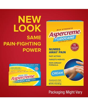 Aspercreme Maximum Strength Pain Relief Cream with Lidocaine 2.7 oz | Fast-Acting Relief - Buy Online on GoSupps.com