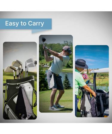 Hoverolf Golf Towel (16 X 16) with Golf Club Brush | Soft & Absorbent Microfiber | Thick Trifold Waffle Pattern | Convenient Attachment | For Men's Golf Bags | Black - Buy Online on GoSupps.com
