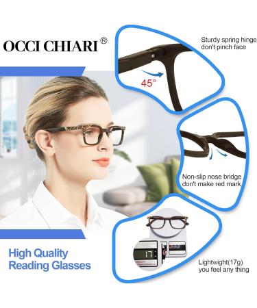OCCI CHIARI Stylish Women's Reading Glasses 2.25x - Comfort Eyewear (Multiple Strengths Available) - 5018 Brown - International Shipping - Buy Online on GoSupps.com