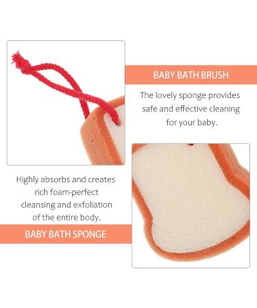 DOITOOL Baby Bath Sponge - Soft Body Rubbing Towel for Kids, Bread Shape Washcloth, 21X7.5CM (Light Yellow) - Buy Online on GoSupps.com