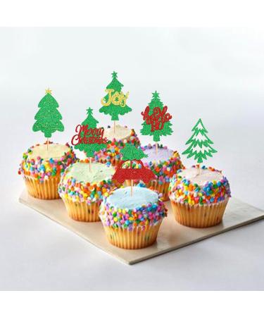 Keaziu 24PCS Merry Christmas Cupcake Toppers Christmas Theme Tree Snowflake Gift Socks Cupcake Picks Chirstmas Decoration Party Decoration White - Buy Online on GoSupps.com