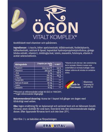 Eyes Vital Complex - 360 Vegan Capsules with Lutein Zeaxanthin Sodium-R-Lipoate & Fulvic Acid for Optimal Eye Health - Buy Online on GoSupps.com