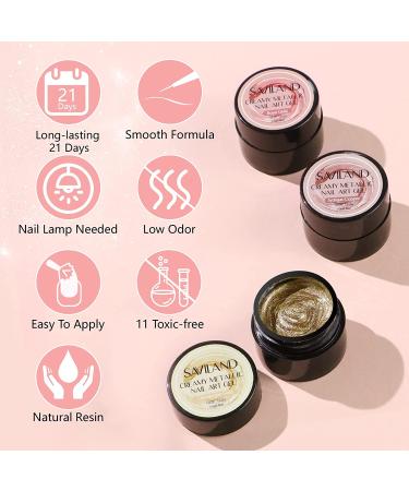 Saviland Metallic Gel Nail Polish Set - 6 Colors | Soak Off UV LED Glitter Nail Art Kit - Buy Online on GoSupps.com