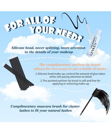 KevKev Overnight Lash Sealer - 7ml Black Lash Sealant for DIY Extensions | Extend Lash Wear Up to 14 Days | Easy to Remove Silicone Brush | Cluster Lash Seal - Buy Online on GoSupps.com