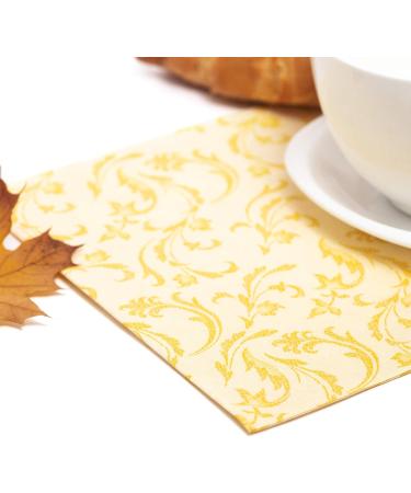 Buy Papstar 50 Napkins ROYAL Collection | 1/4 Fold Yellow Damascato - 40x40 cm | International Shipping Available - Buy Online on GoSupps.com