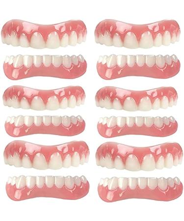 Props instant veneers venomen men and women reusably cosmetic veneers teeth set at the top and below for men women bad teeth tooth whitening 6 pairs