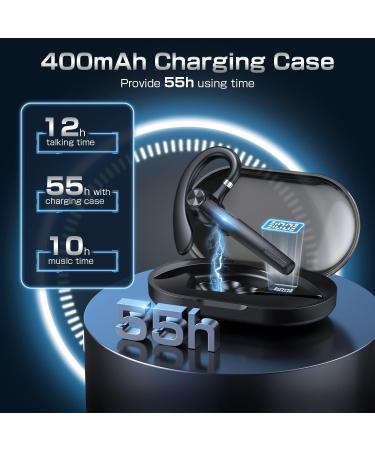 TEIMO Hands-Free Wireless Earphones with 55H Playtime and Built-in Mic | V5.1 Headset Earpiece with 400mAh Charging Case | Ideal for Driving, Business, and Office Use | Compatible with iOS/Android - Trendy Design - Buy Online on GoSupps.com