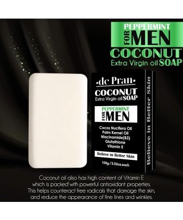 Extra Virgin Coconut Oil & Peppermint Soap | Natural Men s Body & Face Cleanser | No SLS No Paraben Cruelty-Free - Buy Online on GoSupps.com