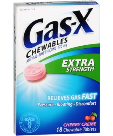 Gas-X Chewables Extra Strength Cherry Creme 18 Tablets (Pack of 2)