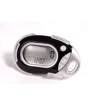 Pedusa PE-771 Tri-Axis Multi-Function Pocket Pedometer - Black With Holster/Belt Clip